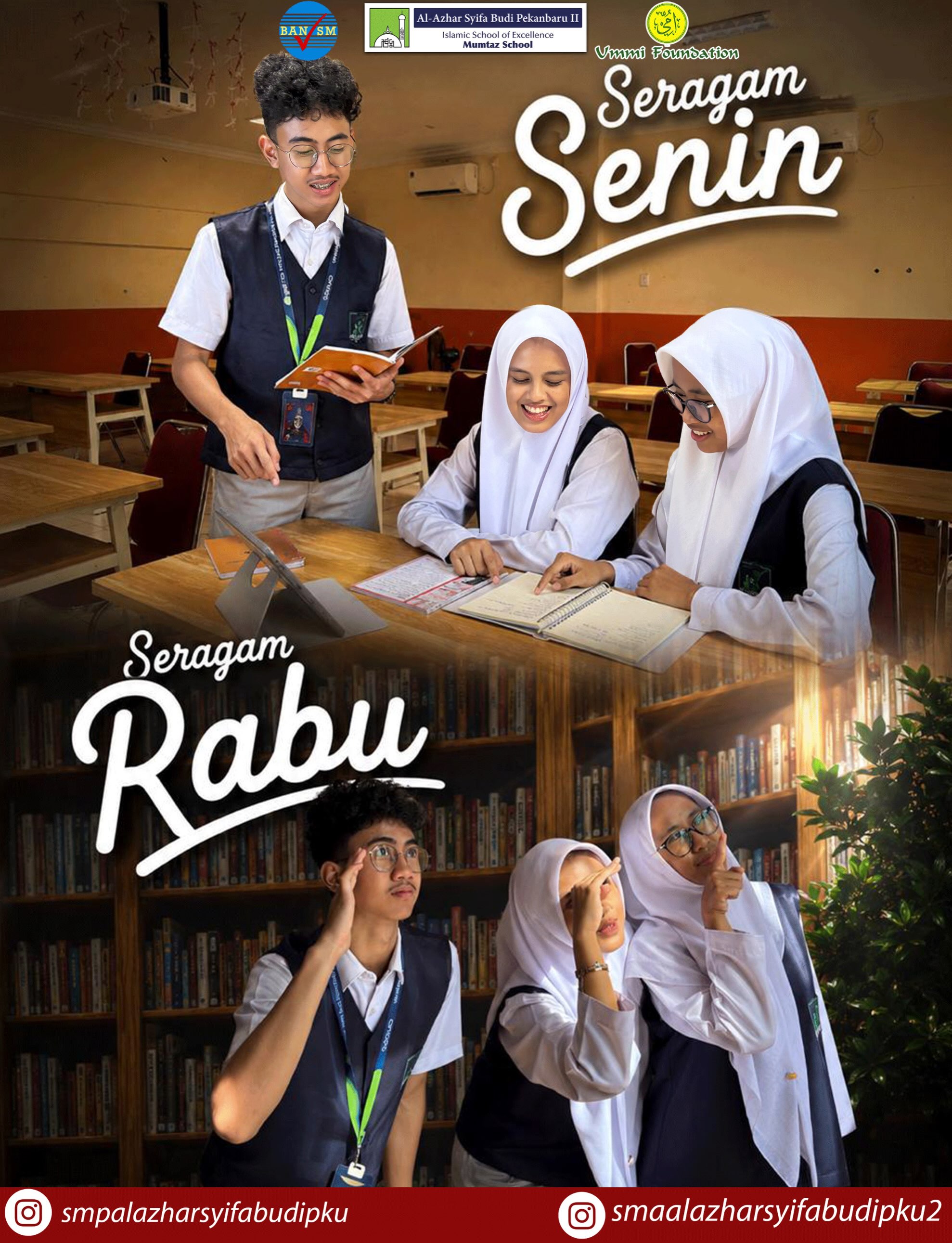 Dokumentasi seragam dan aktivitas belajar siswa SMA